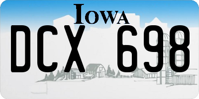 IA license plate DCX698