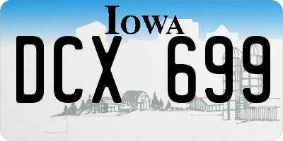 IA license plate DCX699