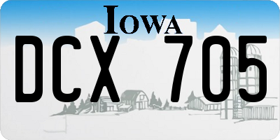 IA license plate DCX705