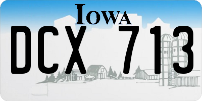 IA license plate DCX713