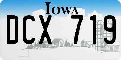IA license plate DCX719