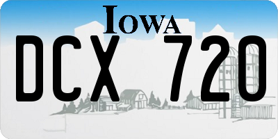 IA license plate DCX720