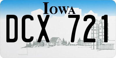 IA license plate DCX721