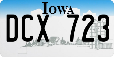 IA license plate DCX723