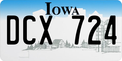 IA license plate DCX724