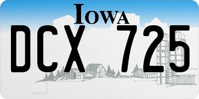 IA license plate DCX725