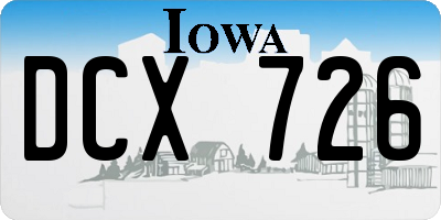 IA license plate DCX726