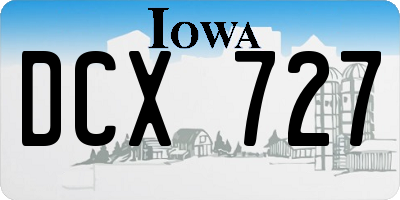 IA license plate DCX727