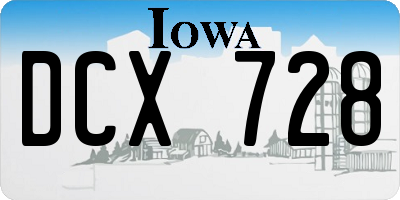 IA license plate DCX728