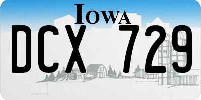 IA license plate DCX729