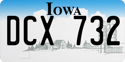 IA license plate DCX732
