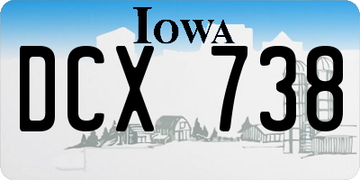 IA license plate DCX738