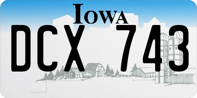 IA license plate DCX743