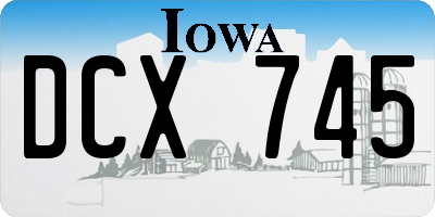 IA license plate DCX745