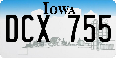 IA license plate DCX755