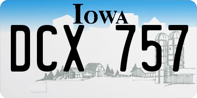 IA license plate DCX757