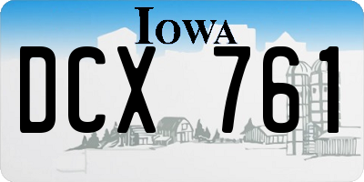 IA license plate DCX761