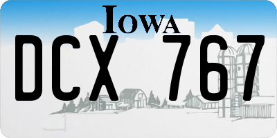 IA license plate DCX767