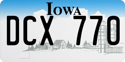 IA license plate DCX770