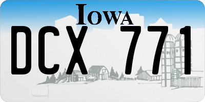 IA license plate DCX771