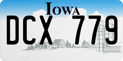 IA license plate DCX779