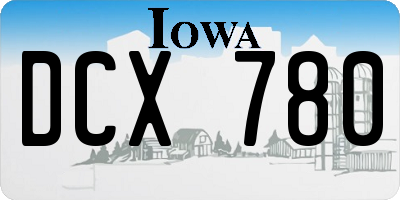 IA license plate DCX780