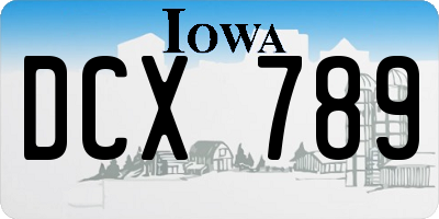 IA license plate DCX789