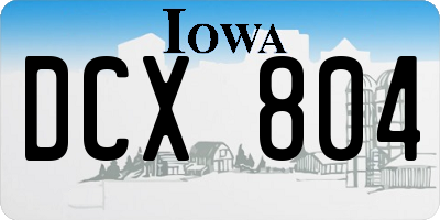 IA license plate DCX804