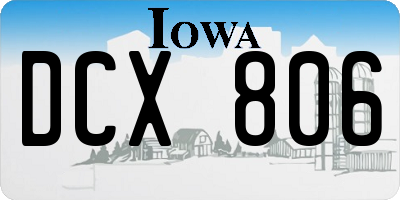 IA license plate DCX806