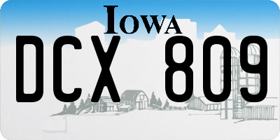 IA license plate DCX809