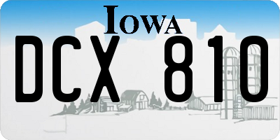 IA license plate DCX810