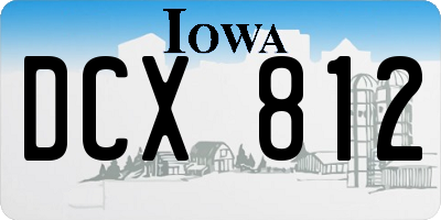 IA license plate DCX812