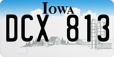 IA license plate DCX813