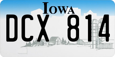 IA license plate DCX814