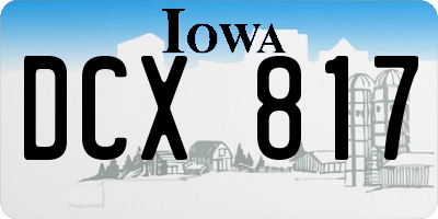 IA license plate DCX817