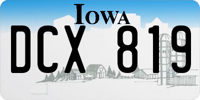 IA license plate DCX819