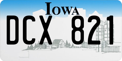 IA license plate DCX821