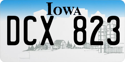 IA license plate DCX823