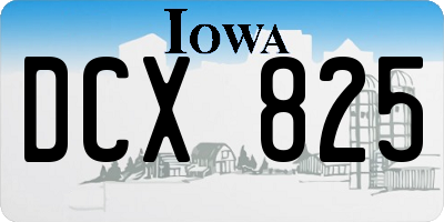 IA license plate DCX825