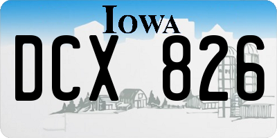 IA license plate DCX826