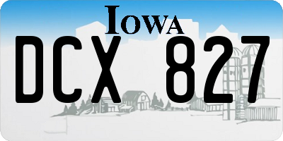IA license plate DCX827