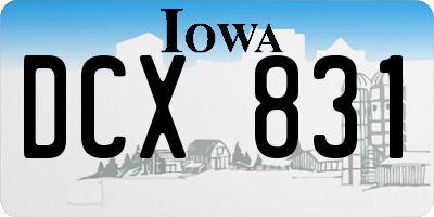 IA license plate DCX831
