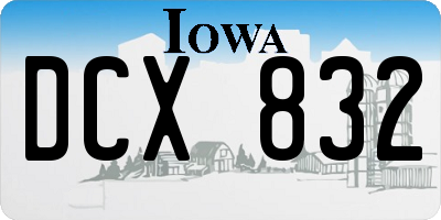 IA license plate DCX832