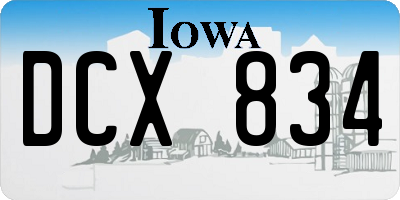 IA license plate DCX834