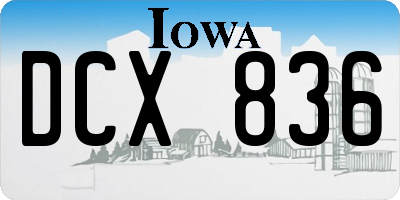 IA license plate DCX836