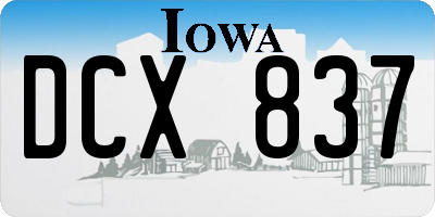 IA license plate DCX837