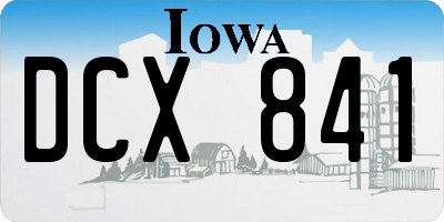 IA license plate DCX841
