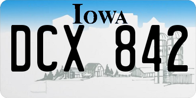 IA license plate DCX842