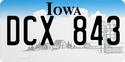 IA license plate DCX843