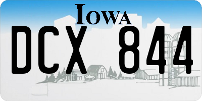 IA license plate DCX844